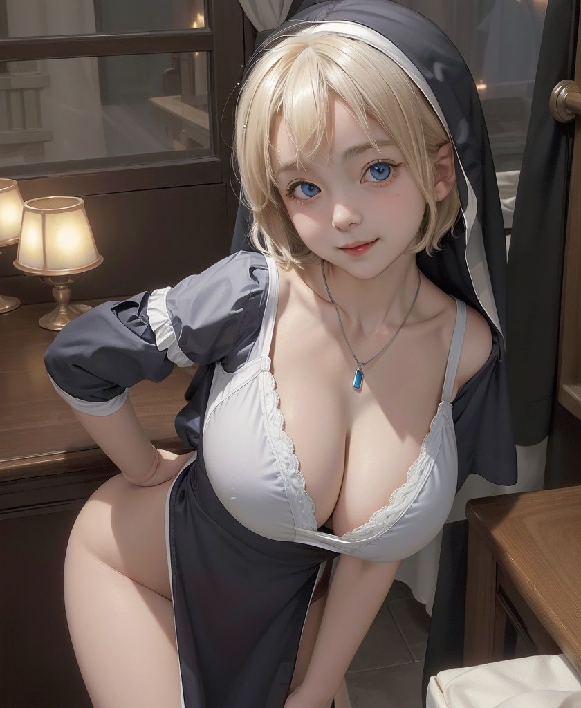 グラビア写真風CG Vol.6 金髪小柄シスター サンプル1ページ目