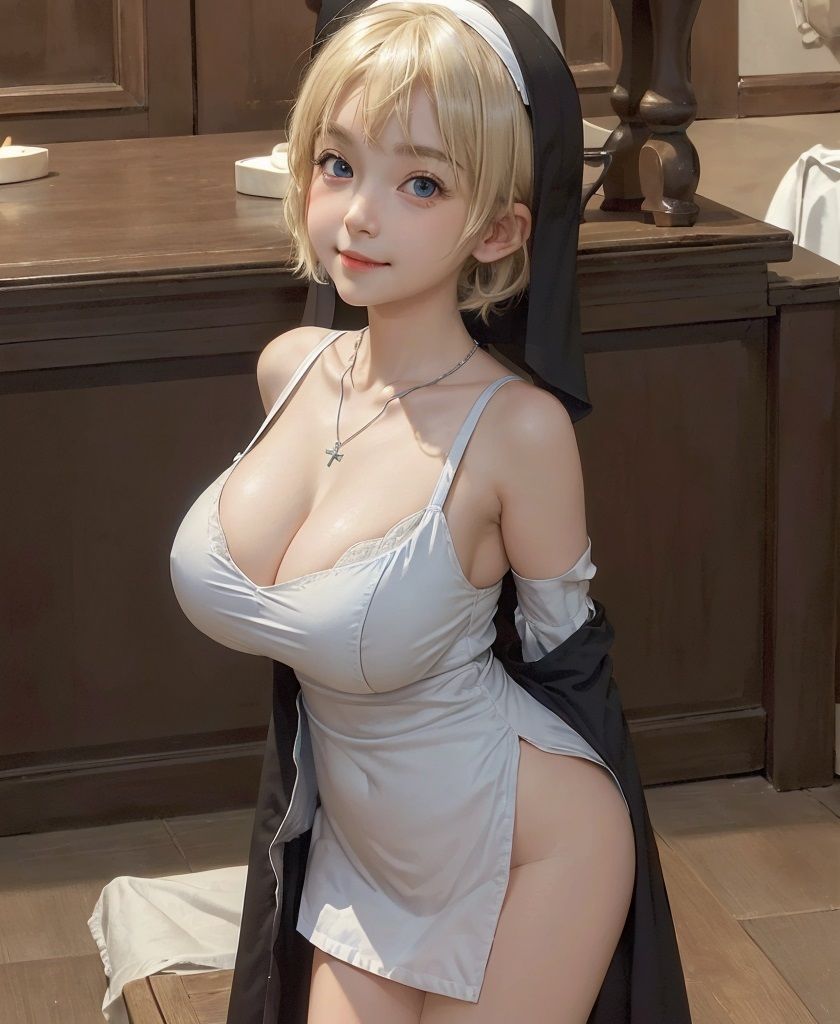 グラビア写真風CG Vol.6 金髪小柄シスター サンプル3ページ目