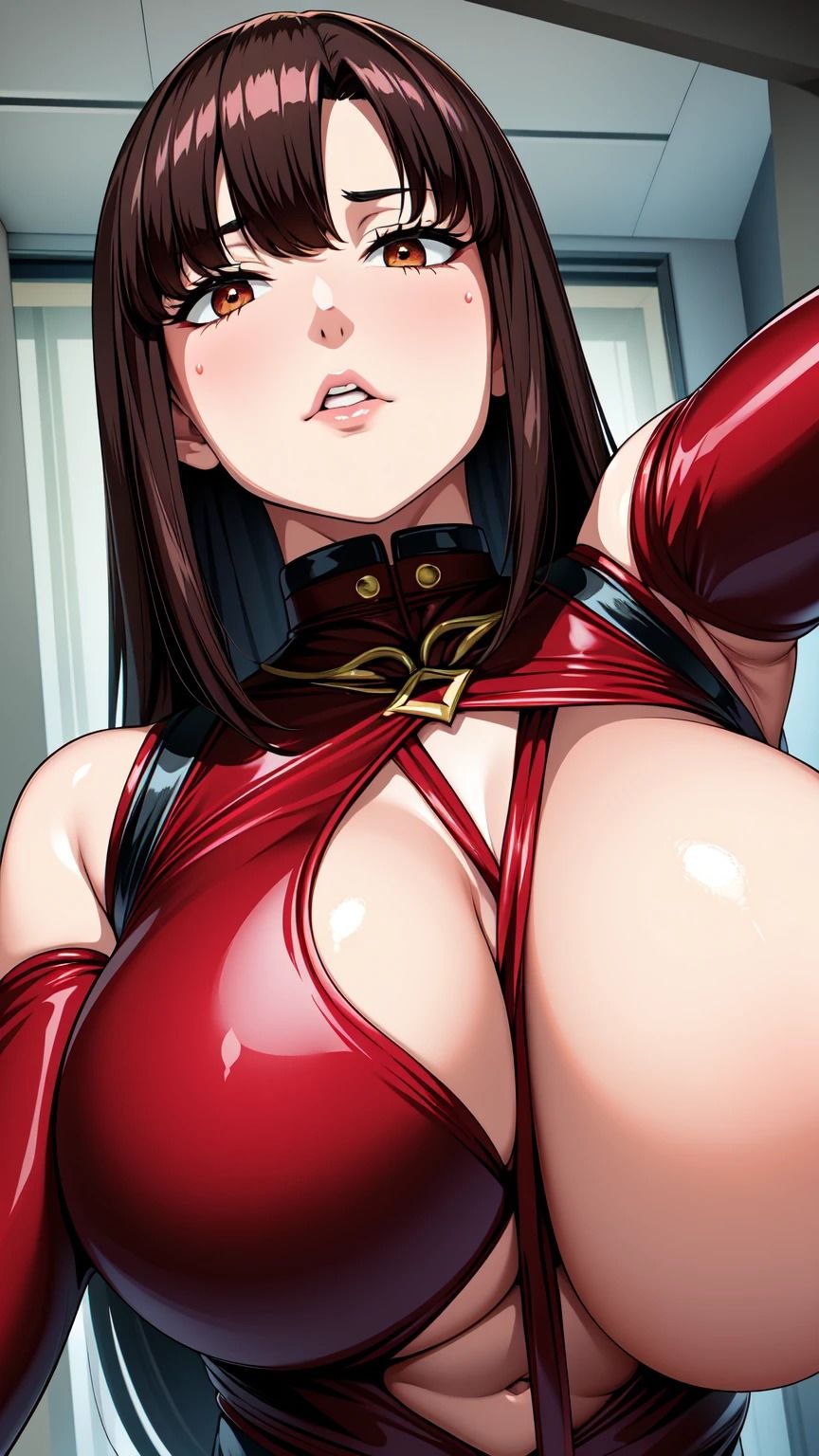 ぴちぴちライダースーツ美女【理想美女イラスト図鑑】 サンプル3ページ目