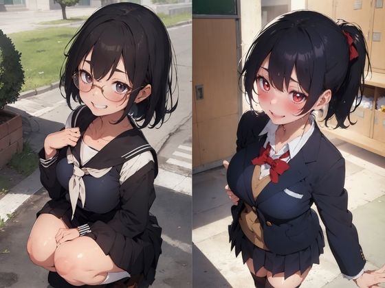 淫乱制服女子 えっちで最高な学園生活 サンプル2ページ目