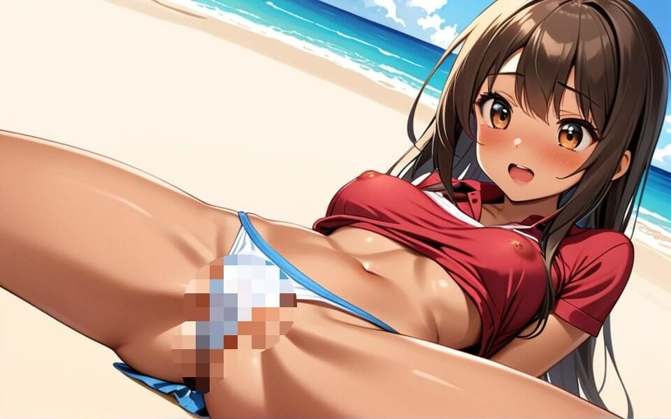 君はどの日焼けギャルが好き？ ビーチで裸は恥ずかしいな！ サンプル4ページ目