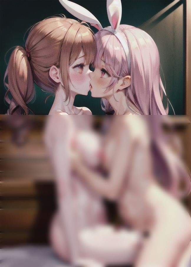 バニーガールコスプレうさぎレズ「女の子って柔らかい」 サンプル1ページ目