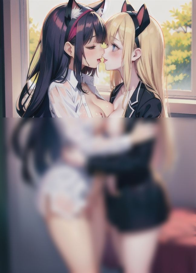 ケモノミミ女子を強？？レズらせ「変態半裸レズが襲う...」 サンプル5ページ目