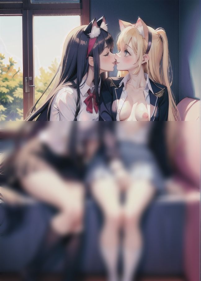 ケモノミミ女子を強？？レズらせ「変態半裸レズが襲う...」 サンプル6ページ目