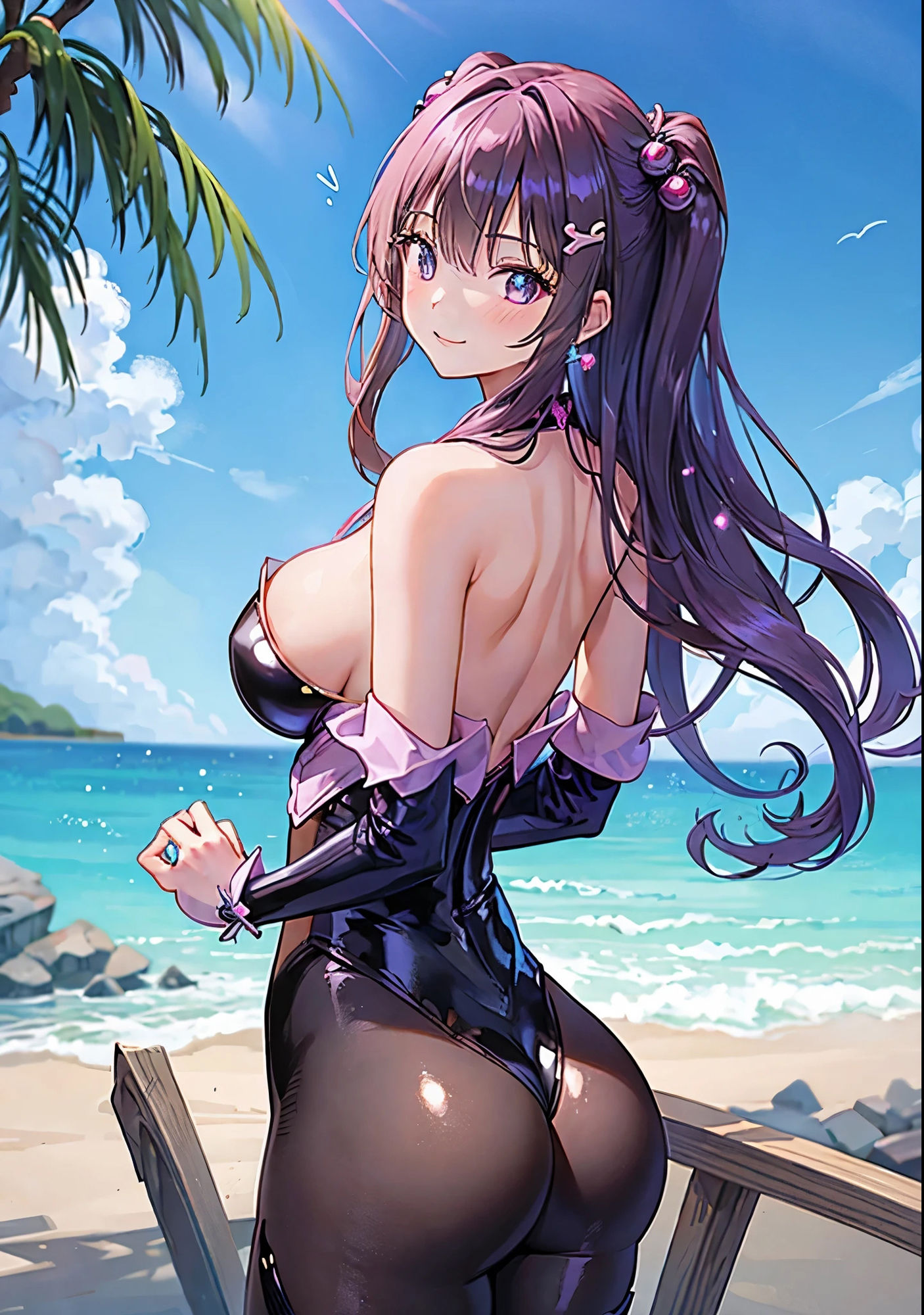 【AIイラスト集】光沢水着の女の子 サンプル4ページ目