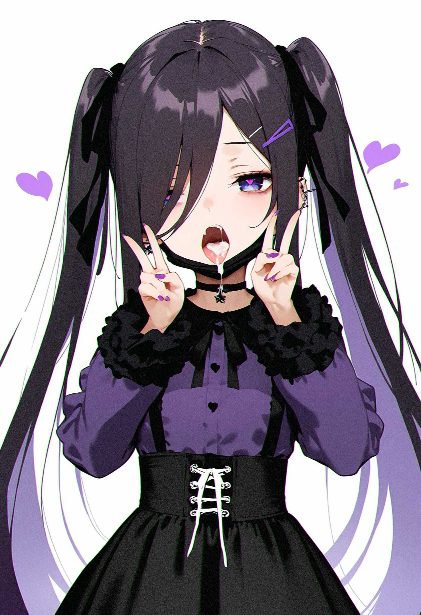 紫な地雷系ちゃん サンプル1ページ目