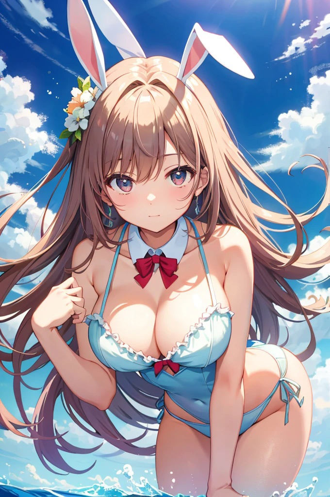 巨乳バニーガール美女【妄想イラスト美女図鑑vol.91】 サンプル1ページ目