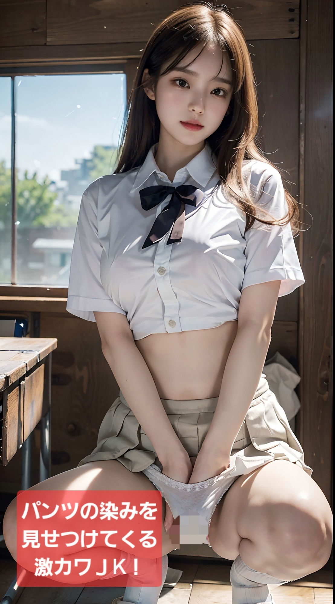 AI写真集汚パンツ見せつけ女子○○ サンプル2ページ目