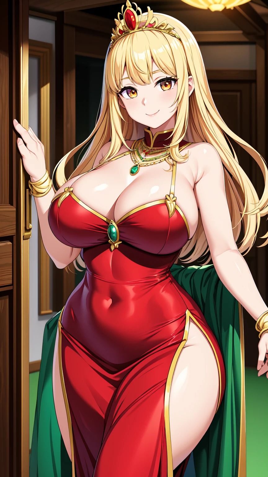 爆乳ドレス美女【理想美女イラスト図鑑】 サンプル2ページ目