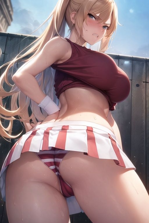 嫌な顔でスカートたくし上げてパンツ見せる娘〜テニスウェア編〜 サンプル8ページ目