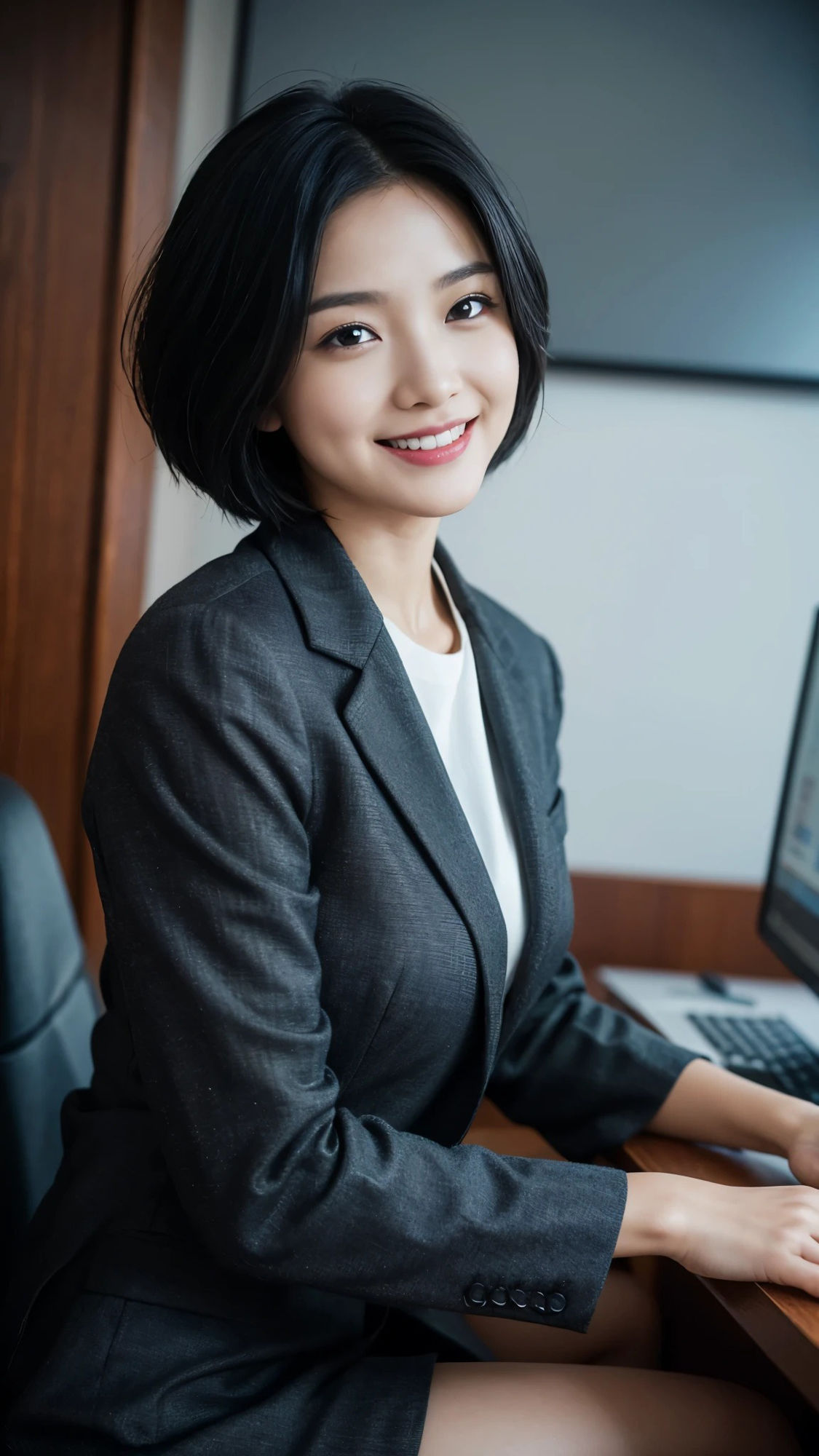 【54枚】美人なOL先輩上司たちの日常とフルヌードのリアル画像写真集【AI】 サンプル6ページ目