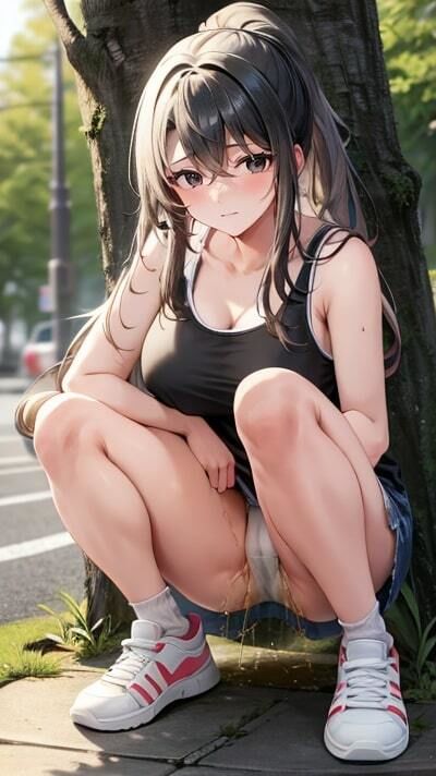 二次元版おもらし美脚のお姉さん第1弾 サンプル1ページ目