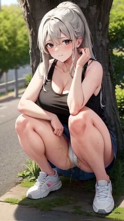 二次元版おもらし美脚のお姉さん第1弾 サンプル2ページ目