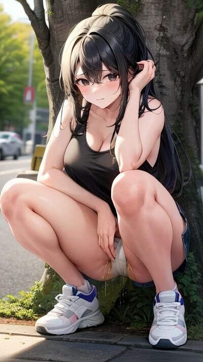 二次元版おもらし美脚のお姉さん第1弾 サンプル3ページ目