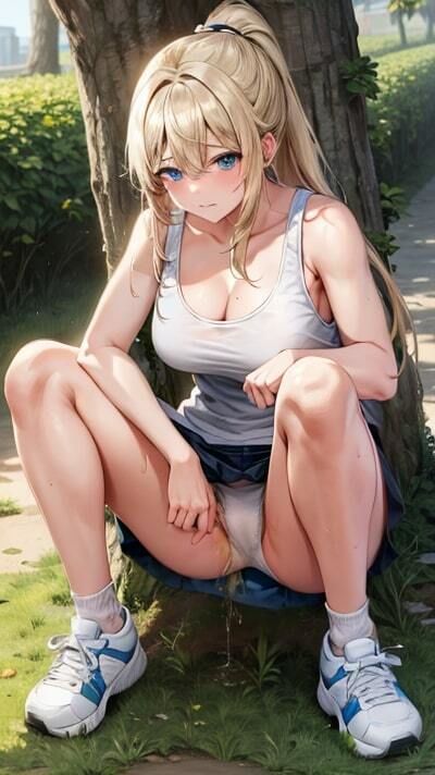 二次元おもらし美脚のお姉さん第2弾 サンプル4ページ目