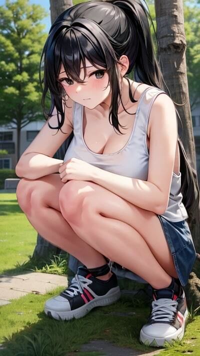 二次元おもらし美脚のお姉さん第2弾 サンプル5ページ目