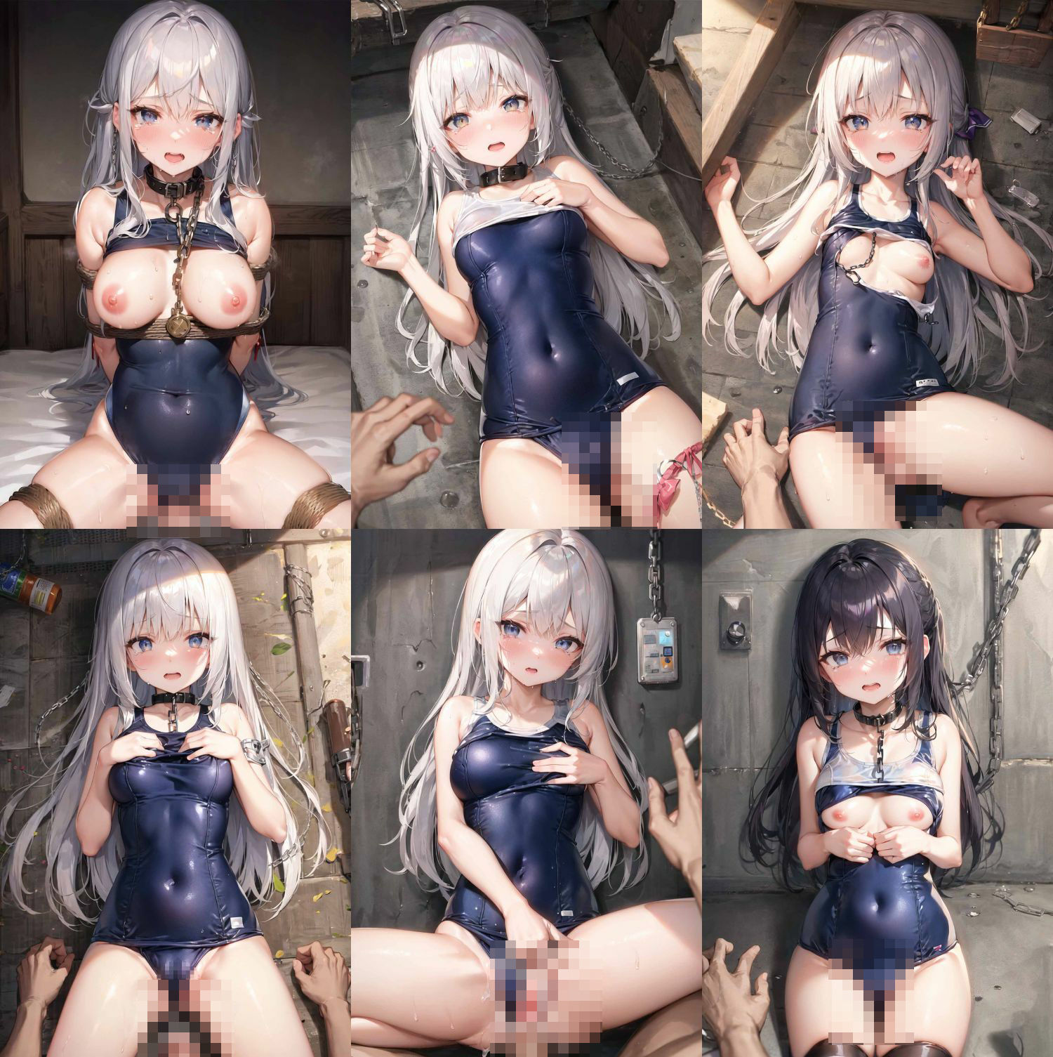 監禁される水着美少女 公衆便所肉オナホ vol2 サンプル6ページ目