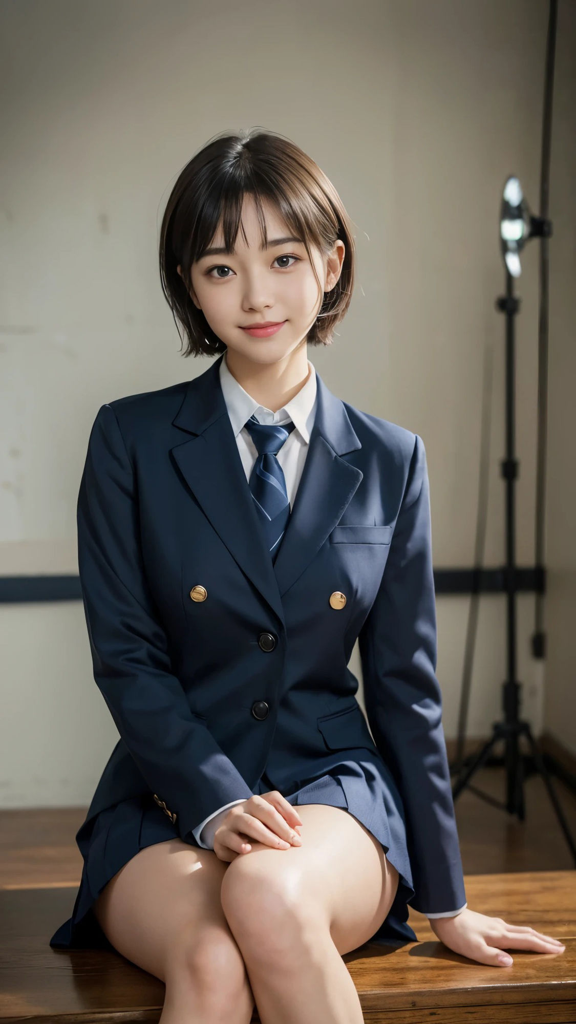 【50枚】座る美人女子校生の日常とフルヌードの写真画像集【AI】 サンプル3ページ目