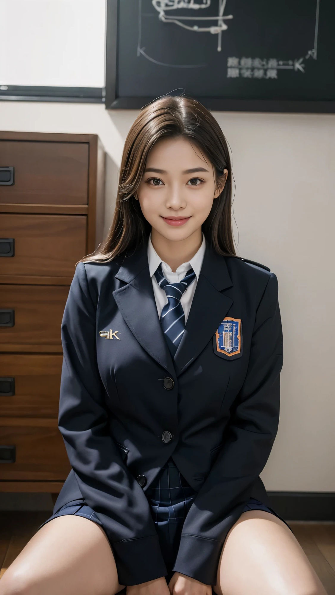 【50枚】座る美人女子校生の日常とフルヌードの写真画像集【AI】 サンプル5ページ目