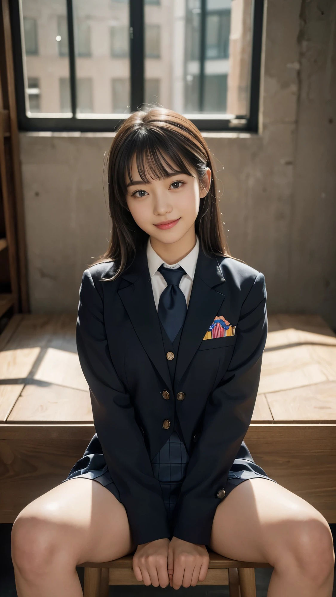 【50枚】座る美人女子校生の日常とフルヌードの写真画像集【AI】 サンプル7ページ目