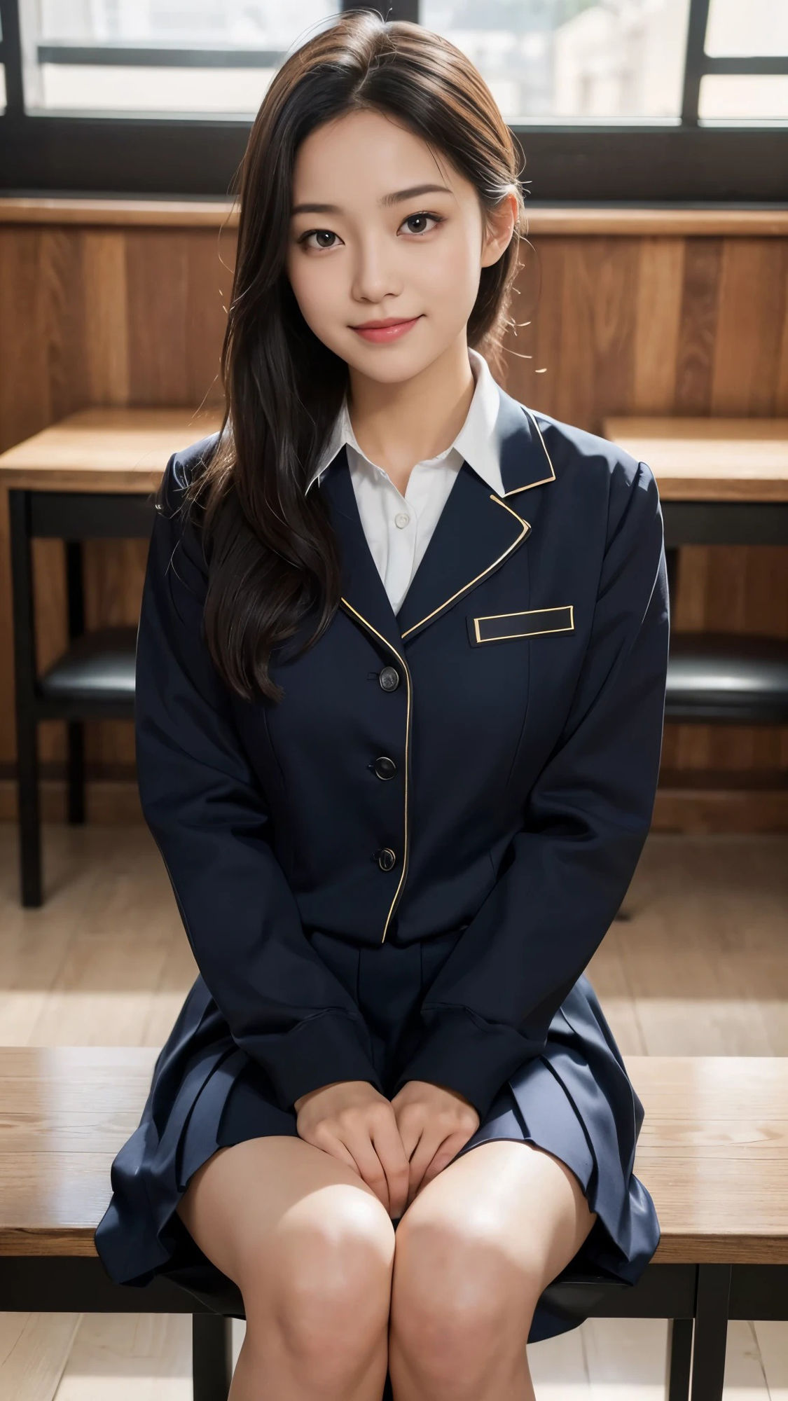 【50枚】座る美人女子校生の日常とフルヌードの写真画像集【AI】 サンプル8ページ目