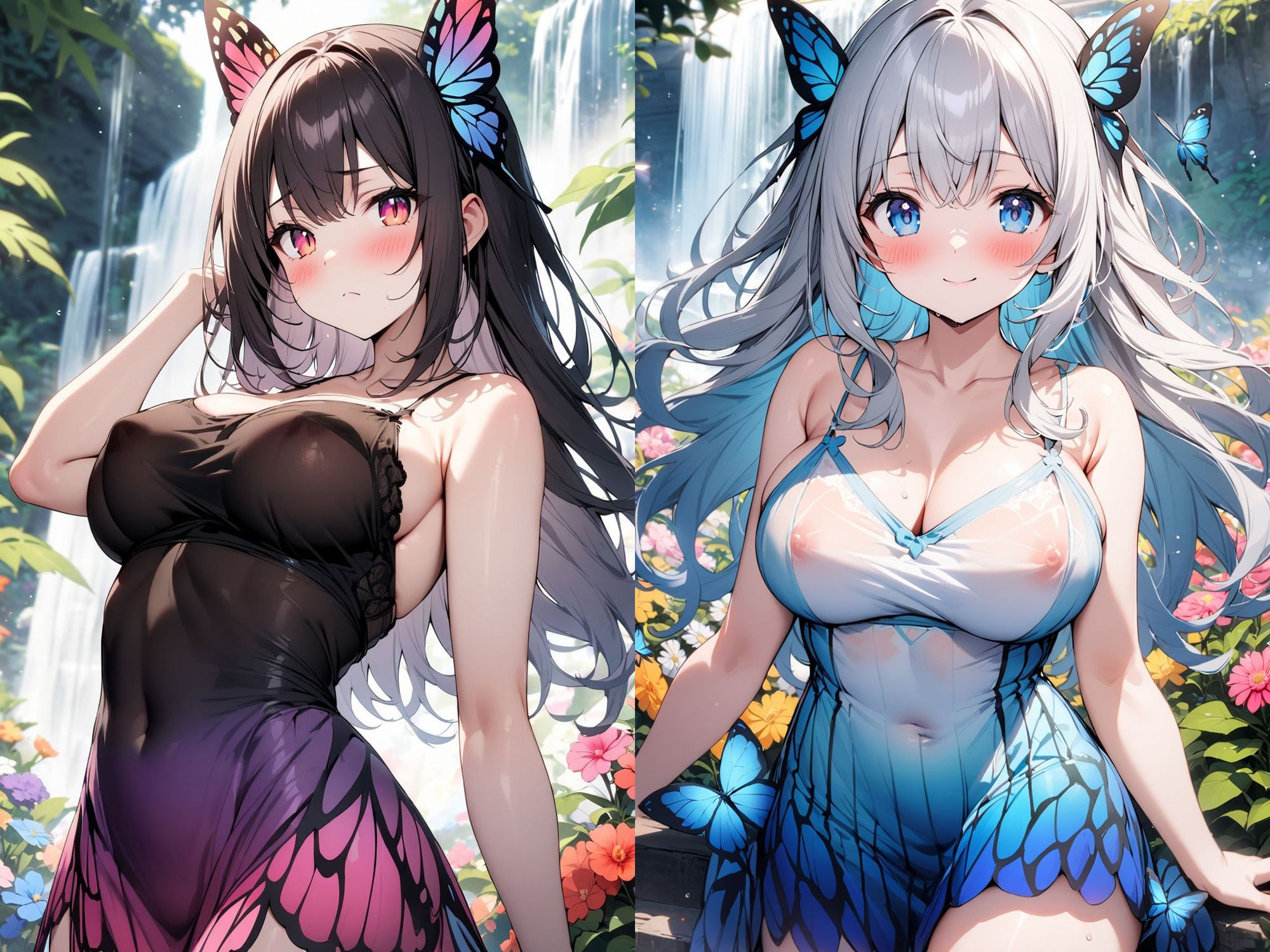 異世界転生:2人の蝶々族の少女と無限SEX！！蝶々族の催淫作用で大量中出しがとまらない件 サンプル2ページ目