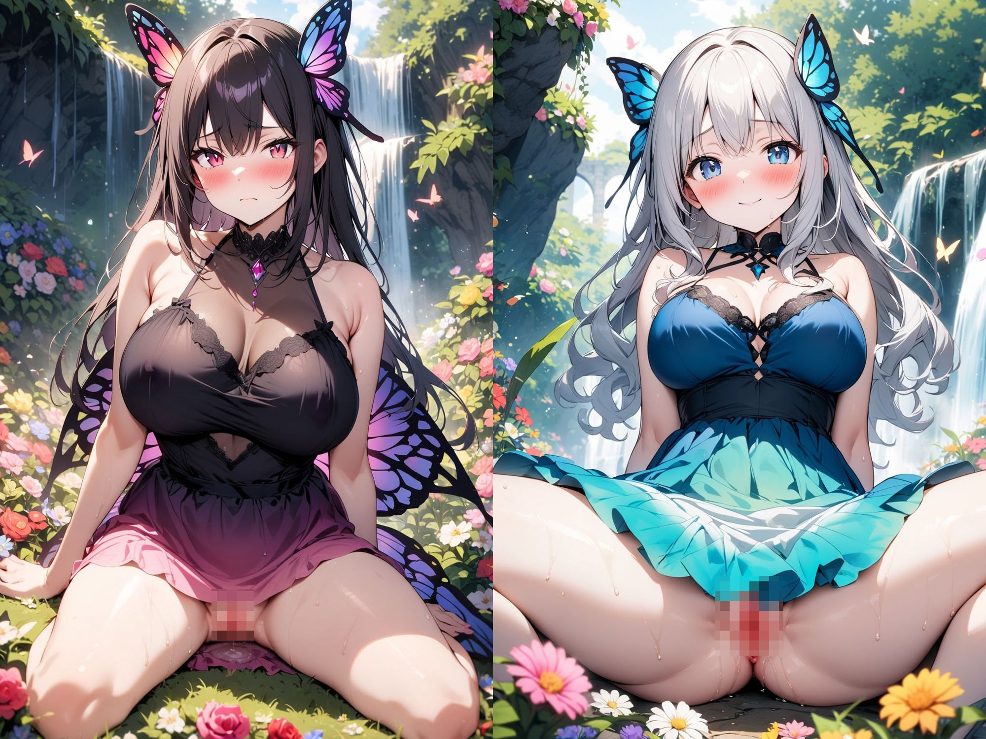 異世界転生:2人の蝶々族の少女と無限SEX！！蝶々族の催淫作用で大量中出しがとまらない件 サンプル3ページ目