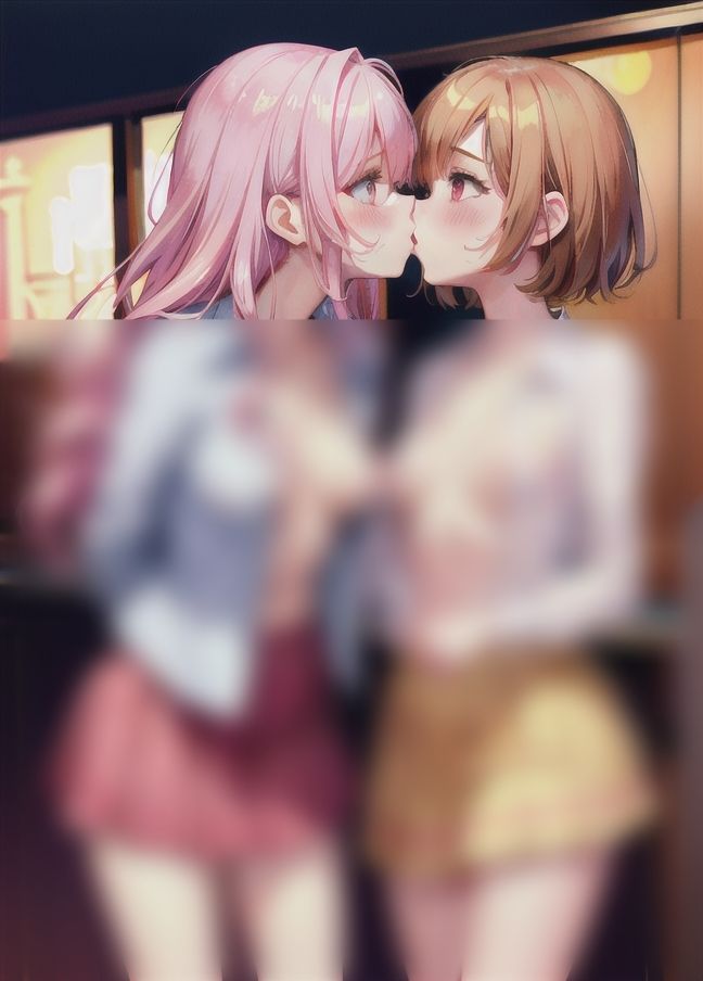 百合エッチ「我慢できなくて，学校でシちゃった...」 サンプル2ページ目