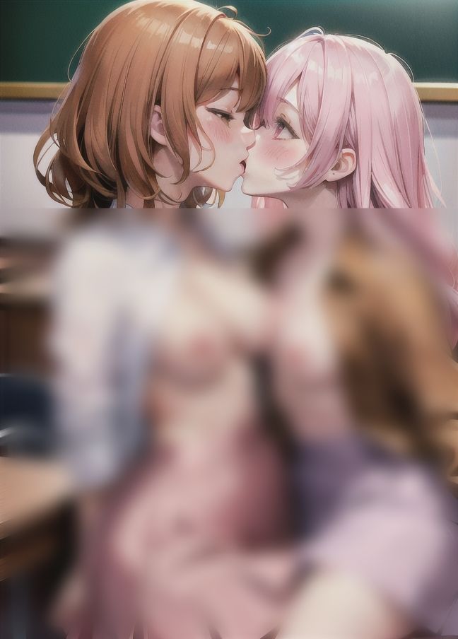 百合エッチ「我慢できなくて，学校でシちゃった...」 サンプル3ページ目