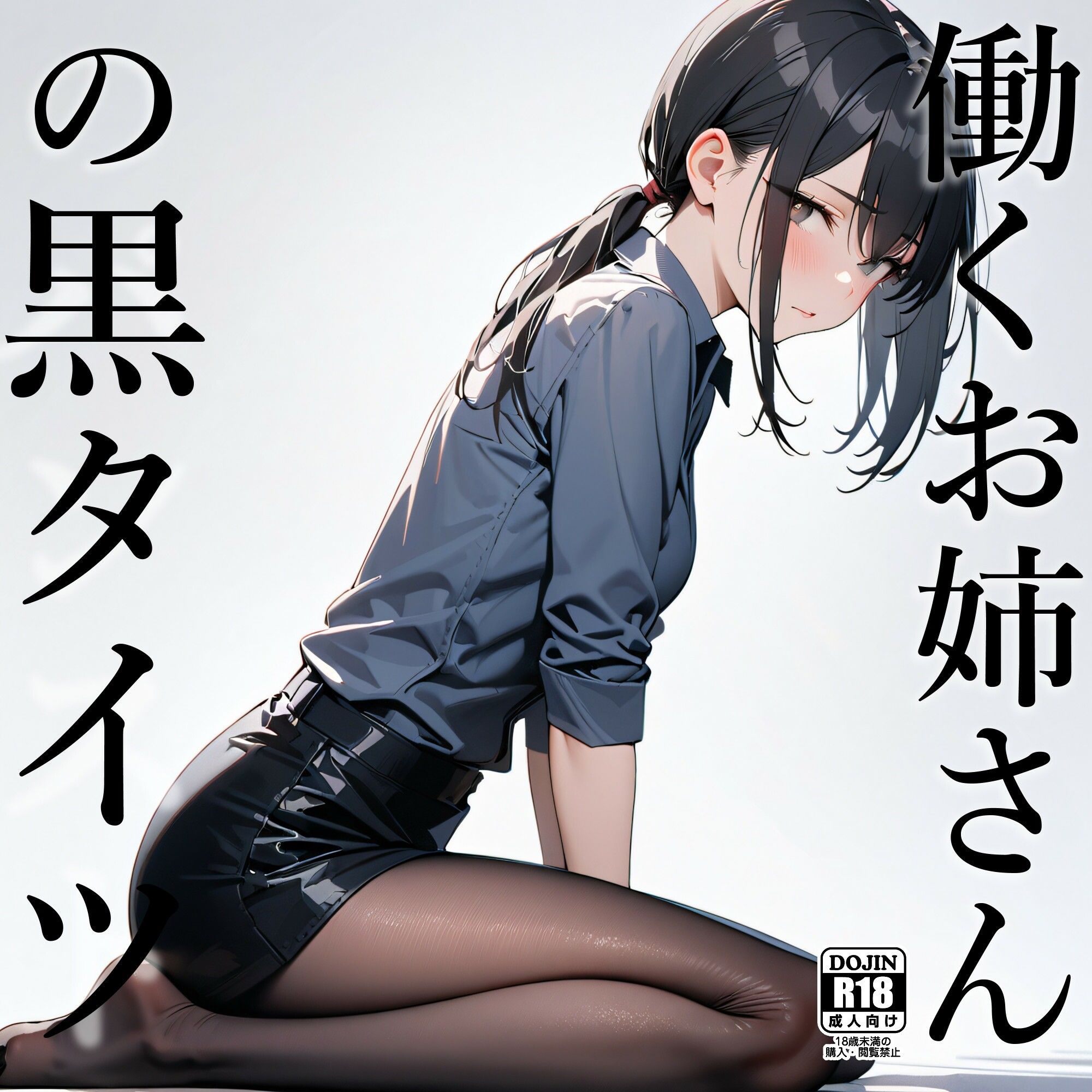 働くお姉さんの黒タイツ サンプル1ページ目