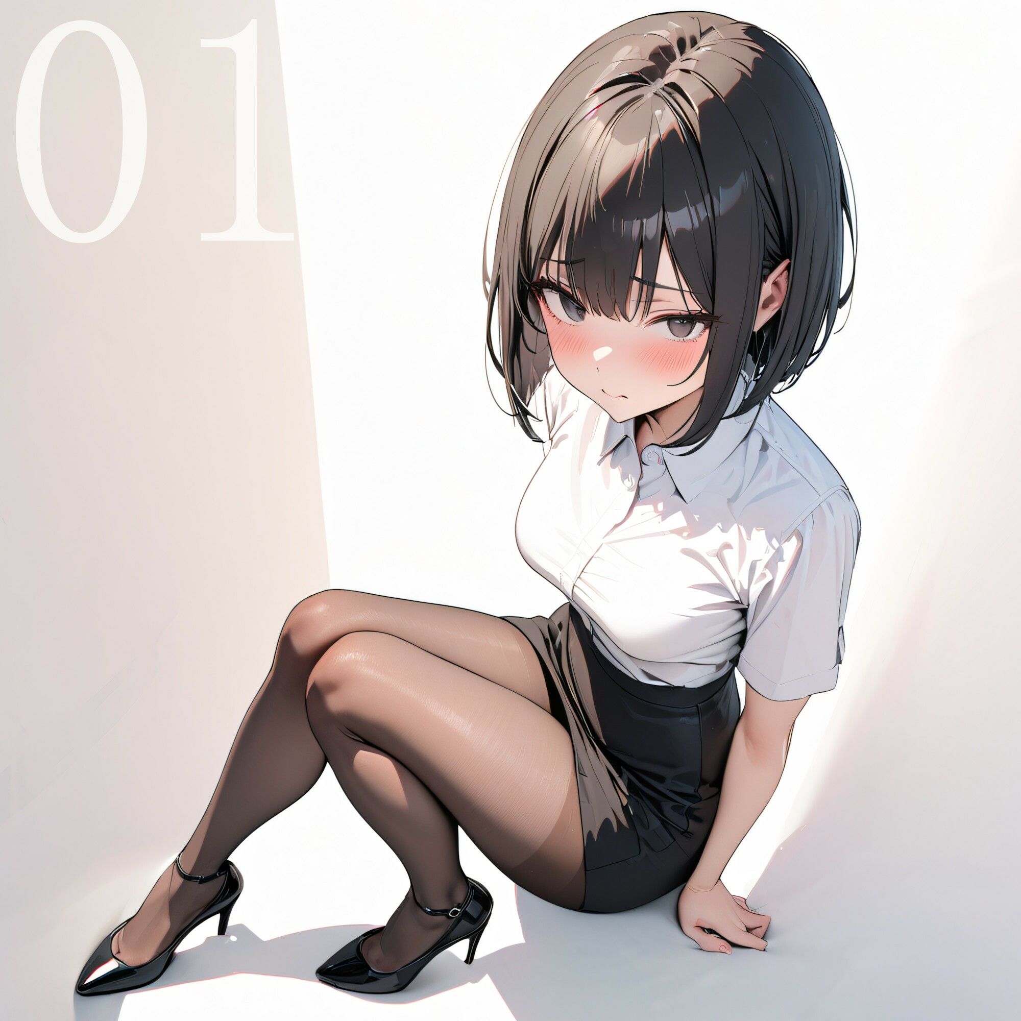 働くお姉さんの黒タイツ サンプル2ページ目