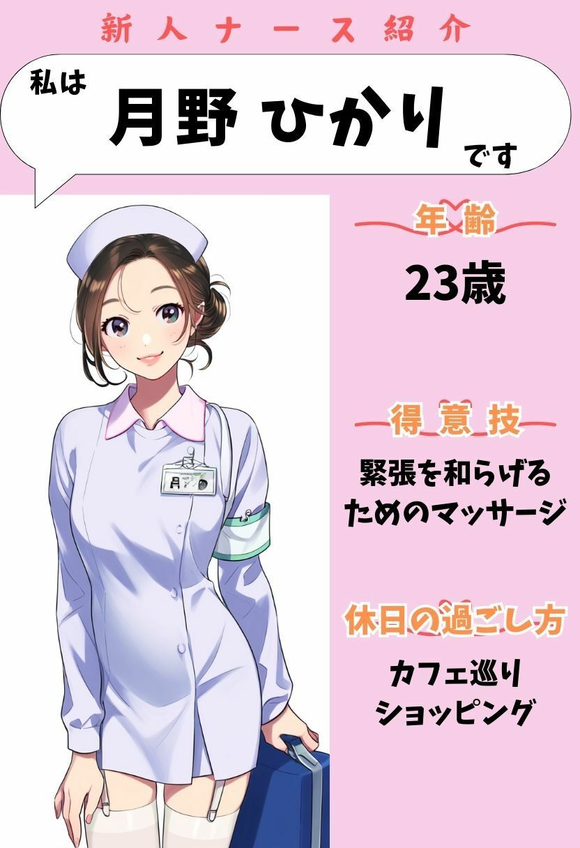 新人ナースの射精管理｜手コキ・フェラ・セックスによる搾精を我慢するイラスト集500枚（病院・看護師・白衣・ぶっかけ） サンプル3ページ目