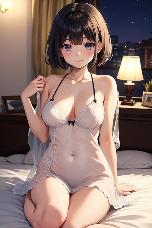 初夜を共にする嫁のネグリジェ姿が可愛すぎて愛おしくてメチャクチャ抱いた サンプル2ページ目