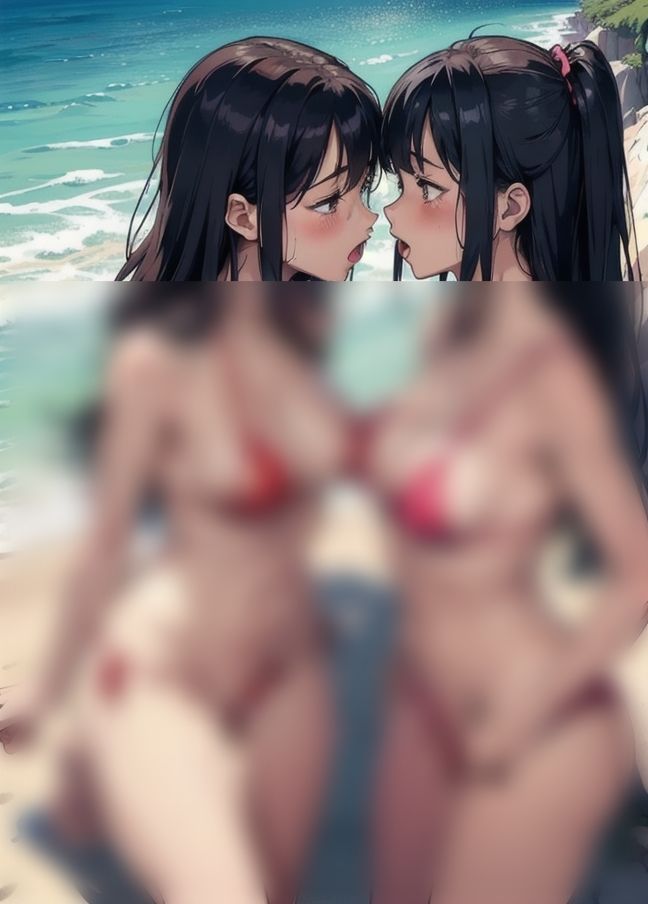 海でレズセ「裸でどエロい行為。女の子同士のエッチ。」 サンプル7ページ目