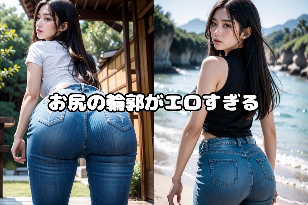 お尻が強調されたスキニージーンズ サンプル2ページ目