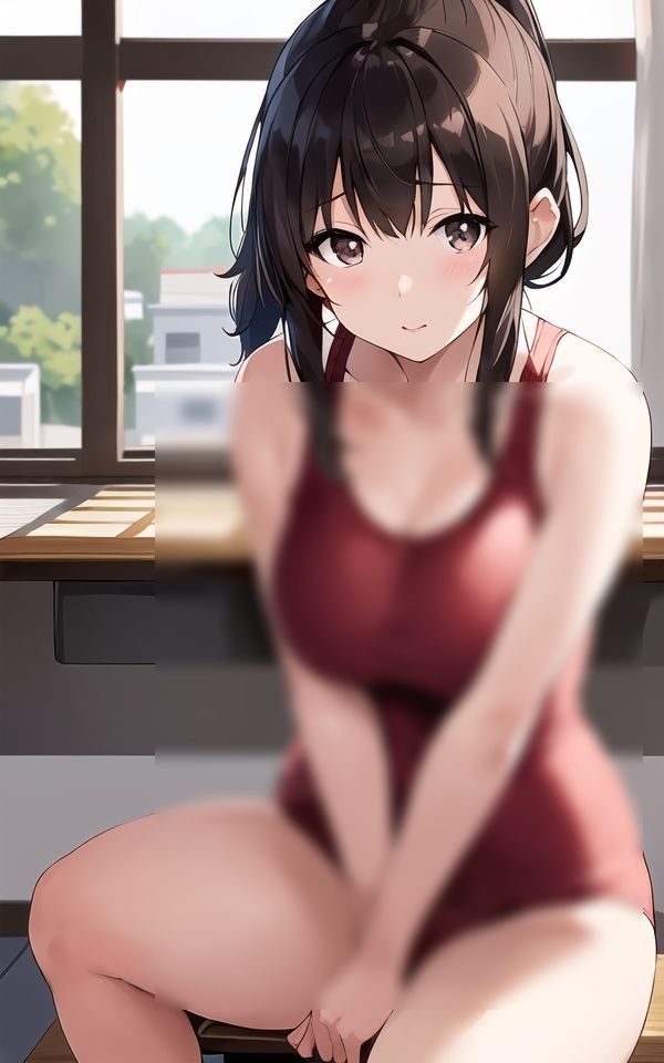 隠しきれないスク水巨乳 サンプル1ページ目