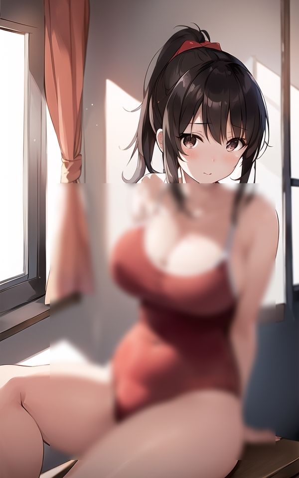 隠しきれないスク水巨乳 サンプル2ページ目