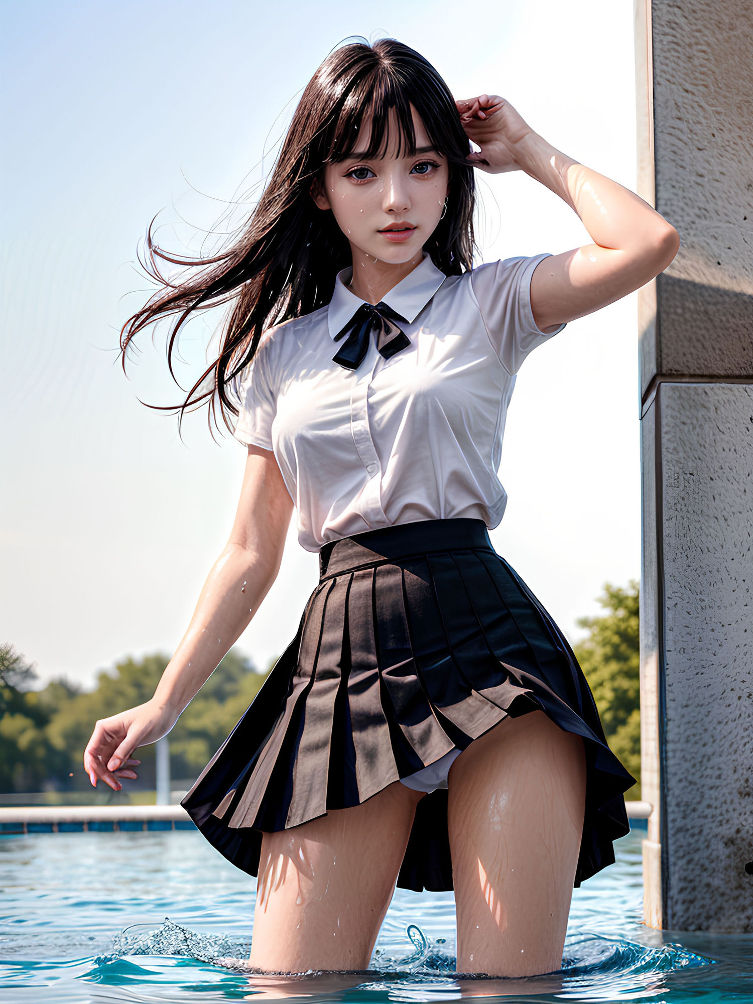 制服とプール サンプル7ページ目
