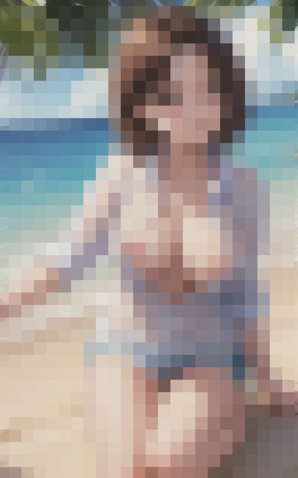 海辺で出会った夏の露出美女 サンプル1ページ目