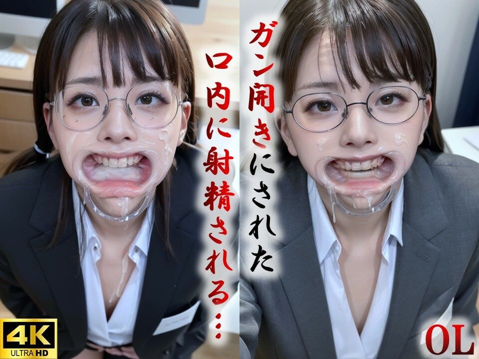 開口器つけられ口内射精される女 サンプル3ページ目
