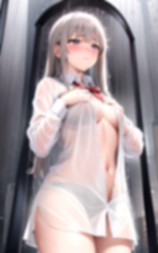 突然の豪雨でズブ濡れ…帰れなくなったノーパンノーブラ女◯◯生 サンプル1ページ目
