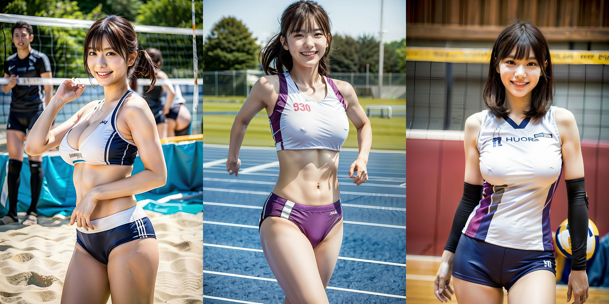 巨乳！ 陸上！ ビーチ！ バレー女子！ 360p！！ サンプル7ページ目