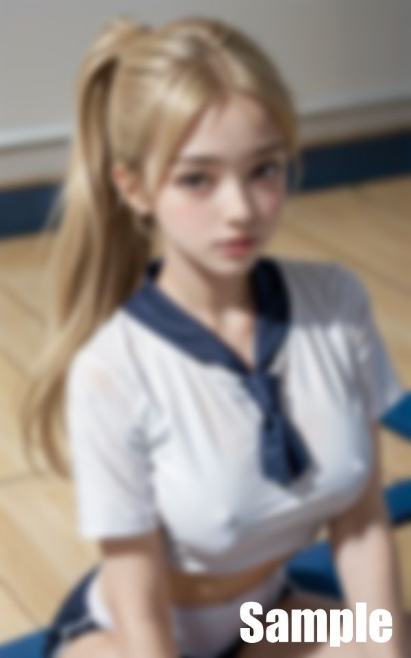 金髪女学生の胸ポチ サンプル1ページ目