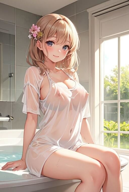 乳首がスケスケ濡れたシャツの人妻たち サンプル4ページ目