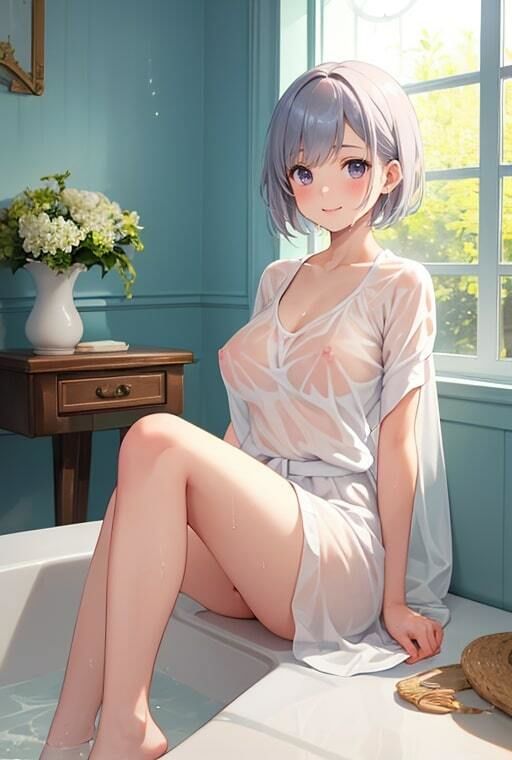乳首がスケスケ濡れたシャツの人妻たち サンプル7ページ目