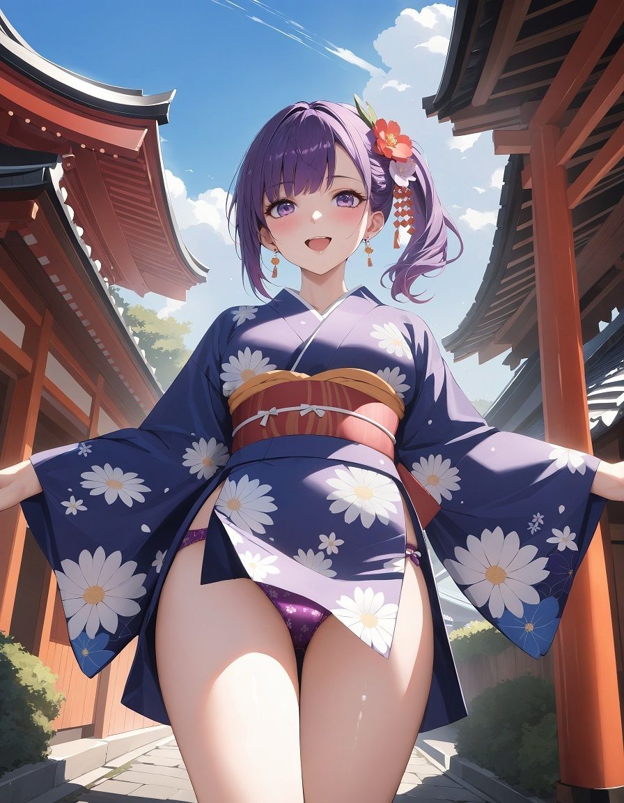 浴衣でローアングルパンチラ サンプル4ページ目