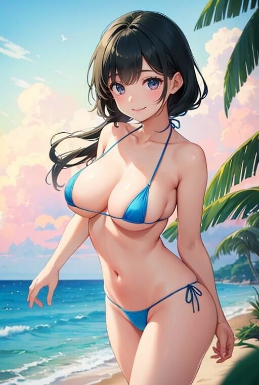 乳首が見えそうなマイクロビキニの人妻たち サンプル2ページ目