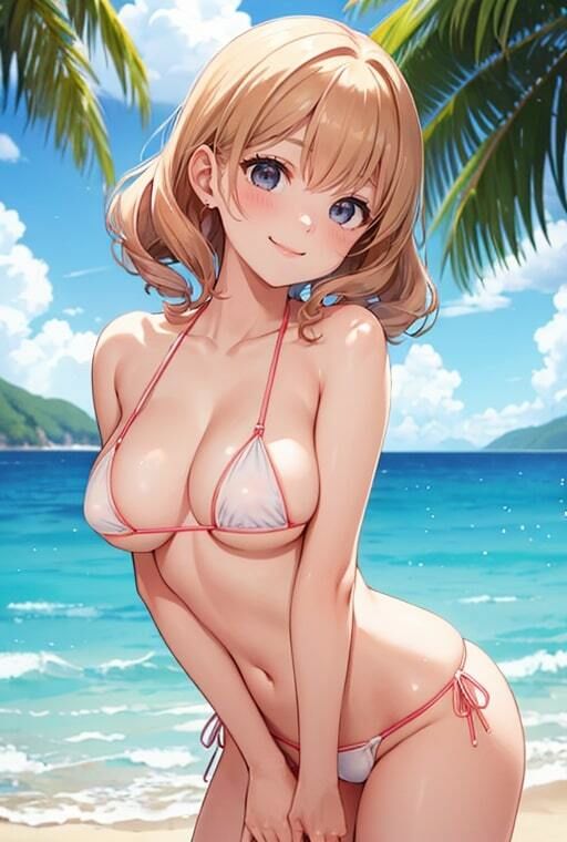 乳首が見えそうなマイクロビキニの人妻たち サンプル4ページ目