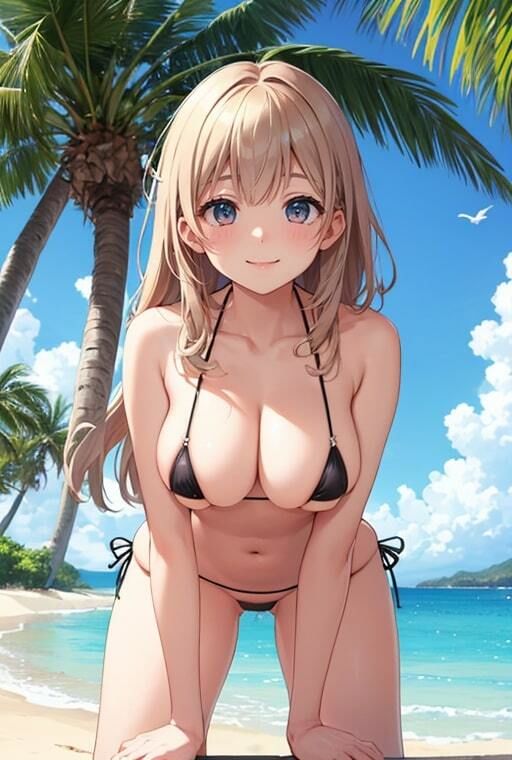 乳首が見えそうなマイクロビキニの人妻たち サンプル10ページ目
