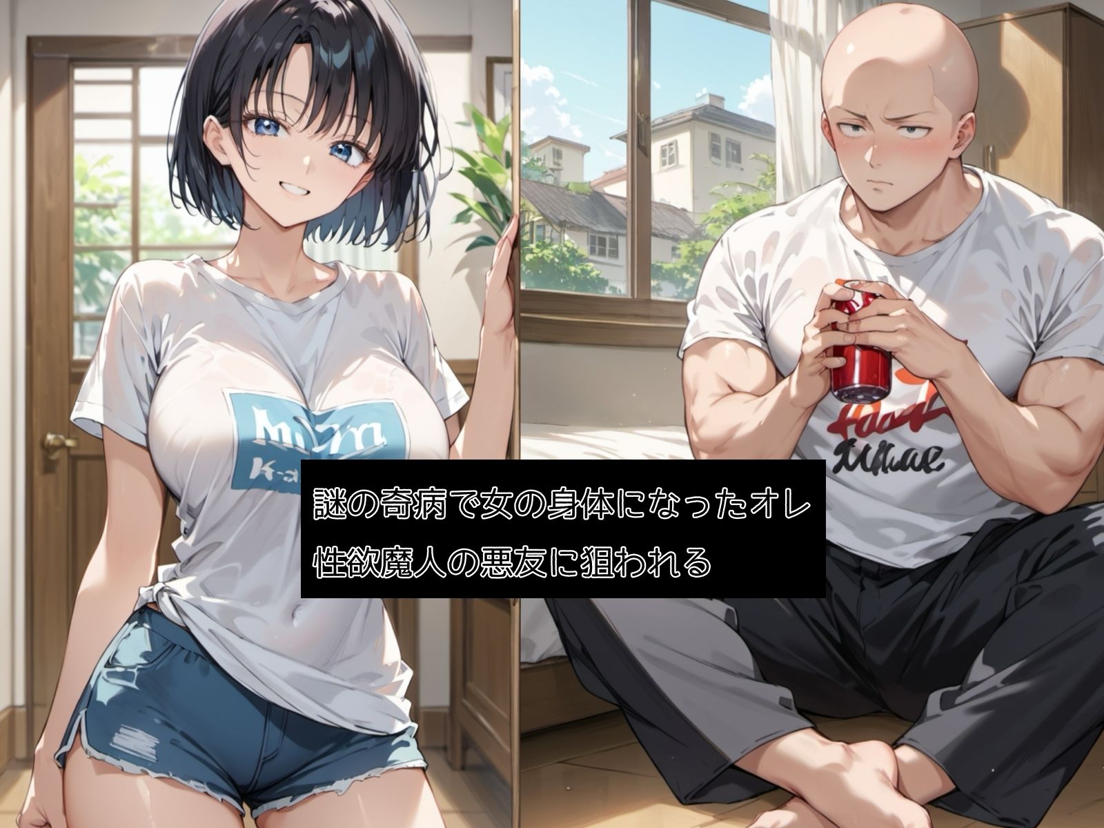 巨乳美女になったオレ絶倫悪友にメス堕ちさせられる サンプル1ページ目